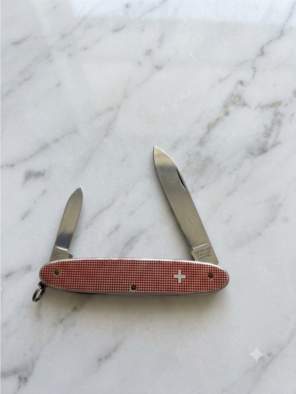 Vintage Victorinox Old Cross Pioneer Settler Red Alox Swiss Army Knife Aluminum